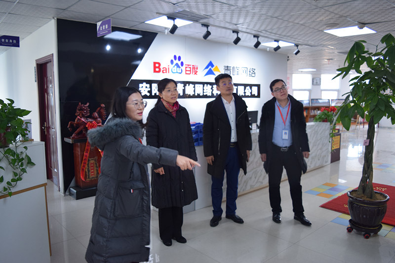 中共河南省委網(wǎng)信辦社評(píng)處處長李麗同志，中共安陽市委網(wǎng)信辦副主任、市互聯(lián)網(wǎng)行業(yè)黨委書記王曉萌同志蒞臨安陽青峰網(wǎng)絡(luò)參觀指導(dǎo)！